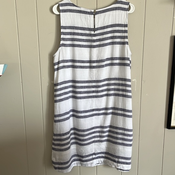 Size M Sleeveless linen and cotton dress from Beach Lunch Lounge. Blue/white - Picture 2 of 5